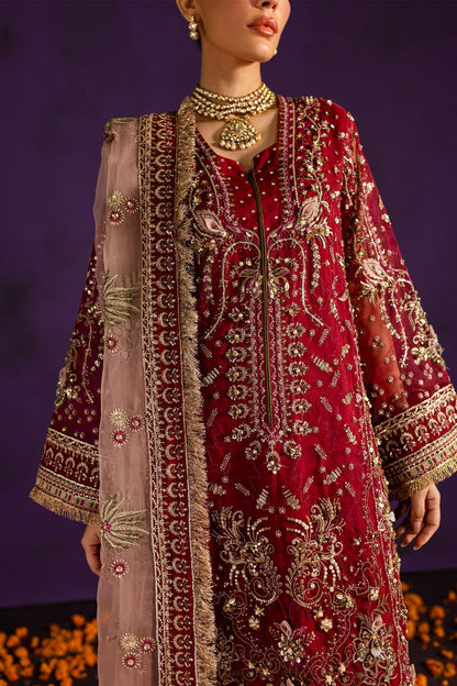 Nureh | Wedding Formals 24 | FP-142 M Maroon Organza