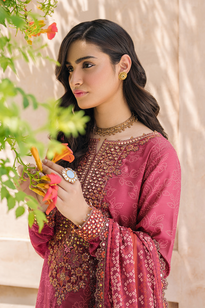 Iznik | Bandhani Formals | UE-336 L Candy Pink Chiffon