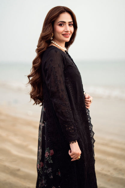 Nureh | Khuwab Luxury Lawn | NE-151 L Black Lawn