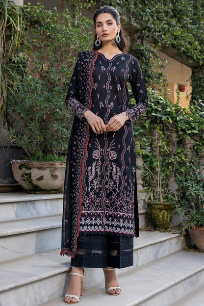 Farasha | Summer Weaves Embroidered Lawn | Black Rose XS Black Lawn