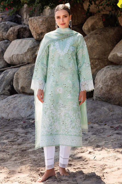 Farasha | Printed Essentials | Tulip Glow XS Mint Green Lawn