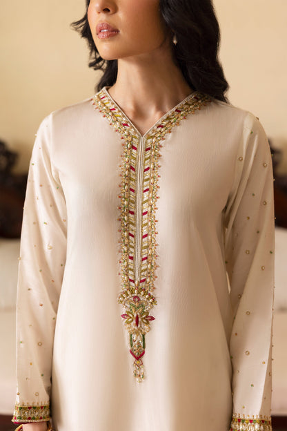 Naqshi | Rijaas Luxury Pret 24 | ABISH M White Indian Raw Silk