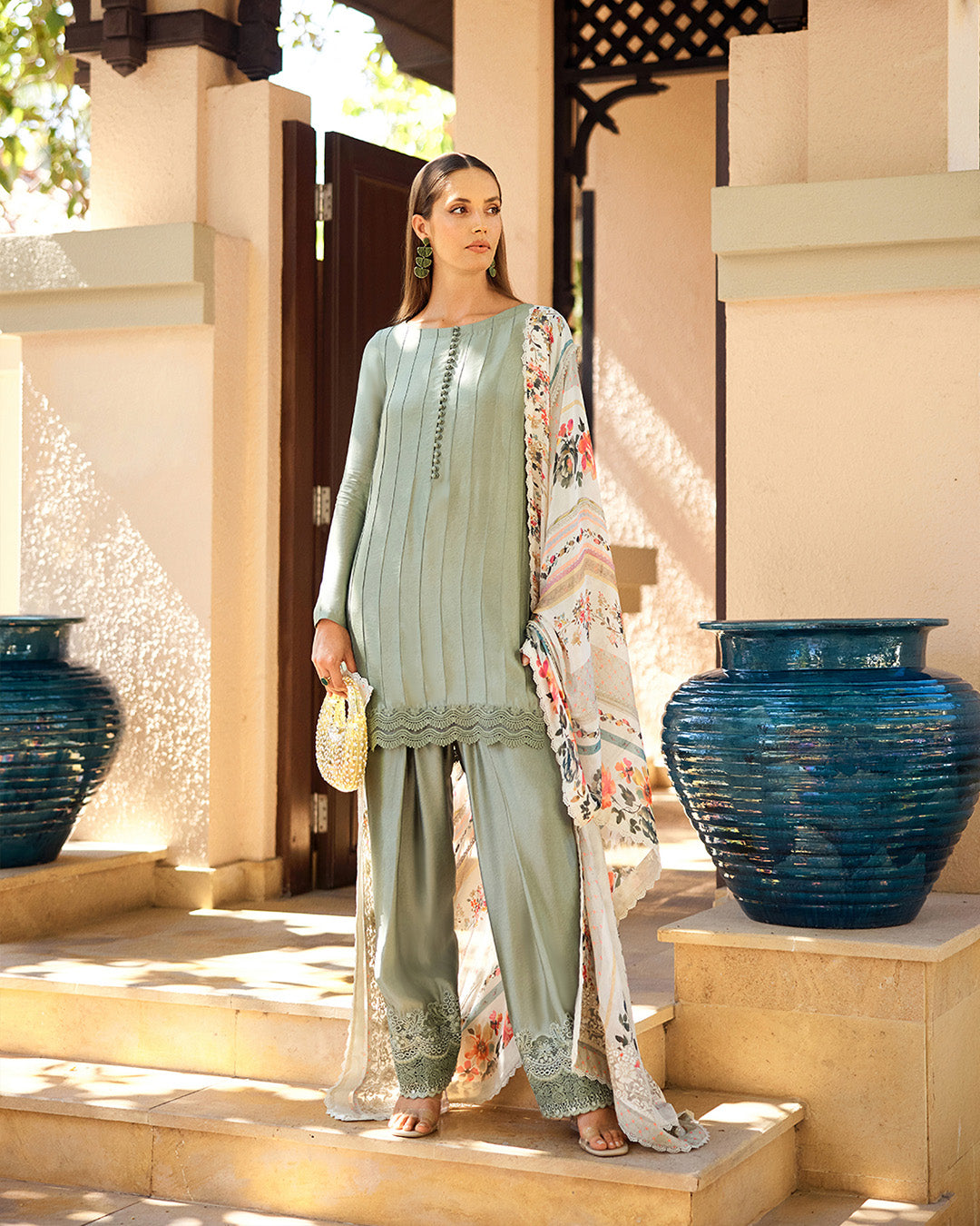 Faiza Saqlain | Carmela Luxury Pret | Arnett XS Sage Oak Silk