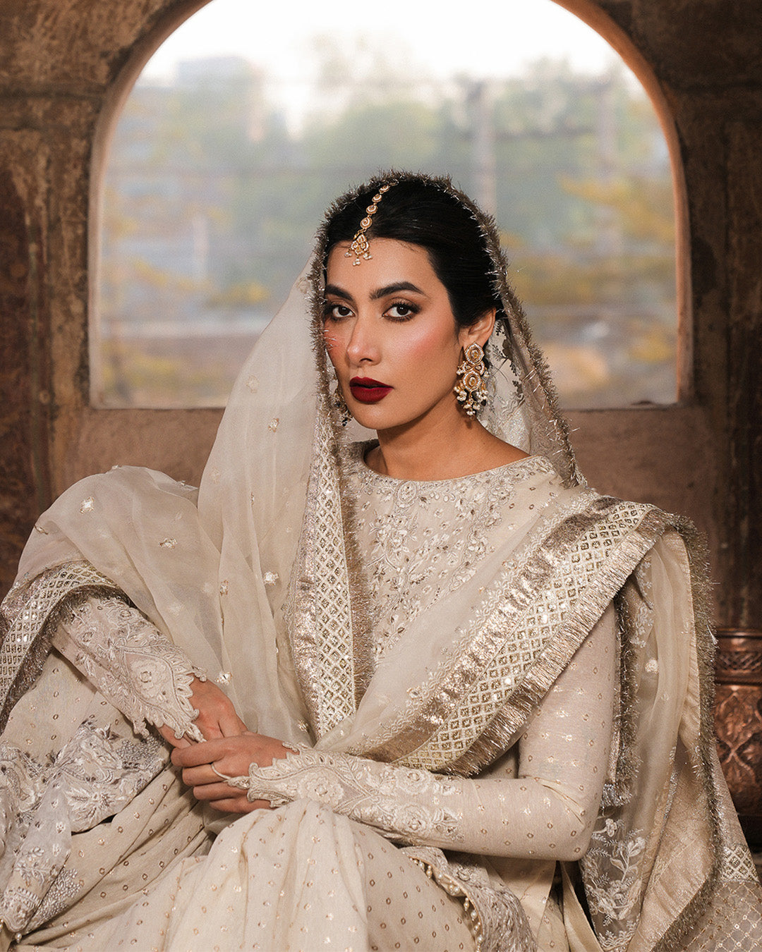 Faiza Saqlain | Zimmal Formals | Devina XL Ivory Karandi