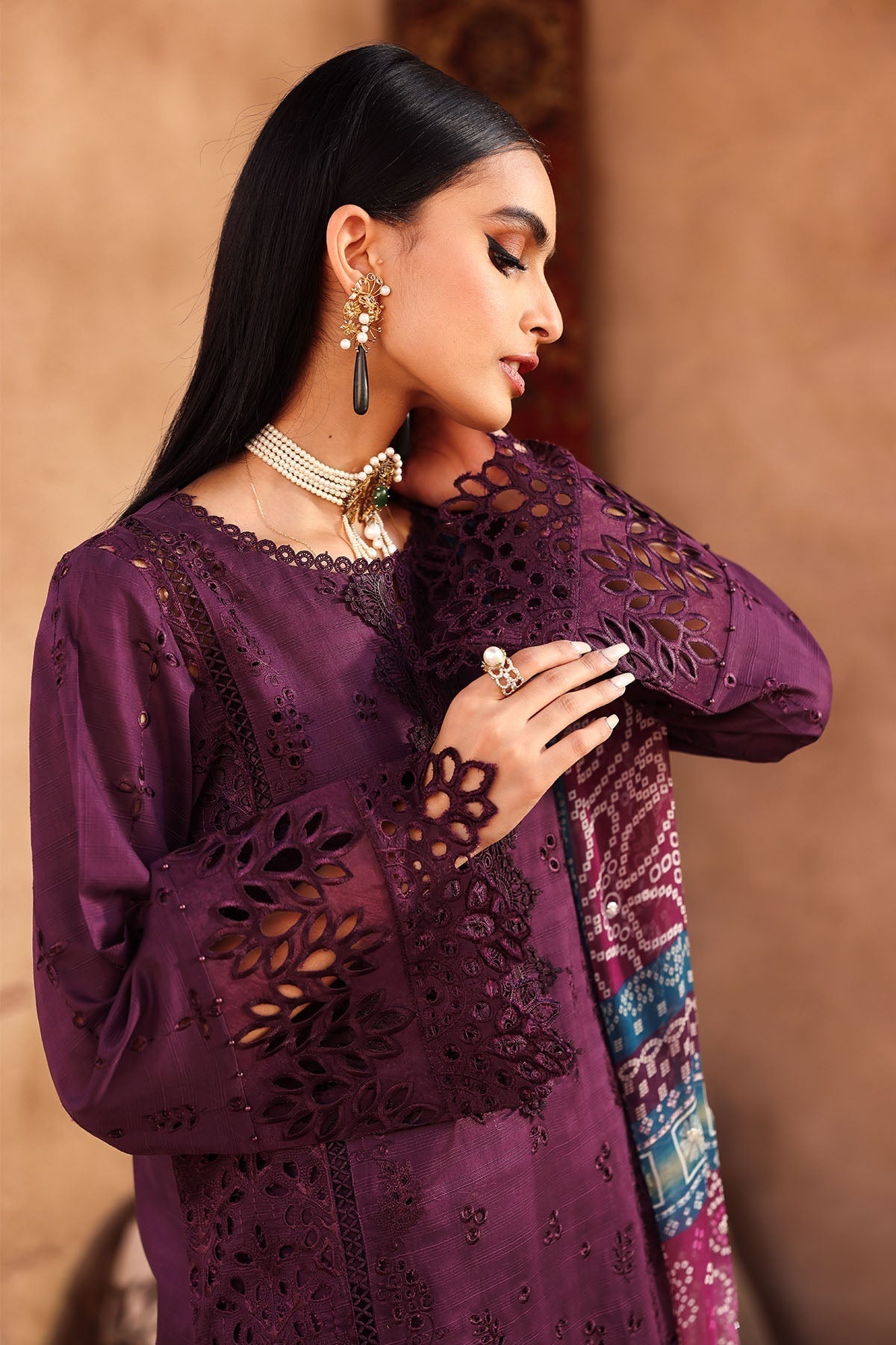 Nureh | Bazaar Lawn | NE-161 L Dark Plum Lawn