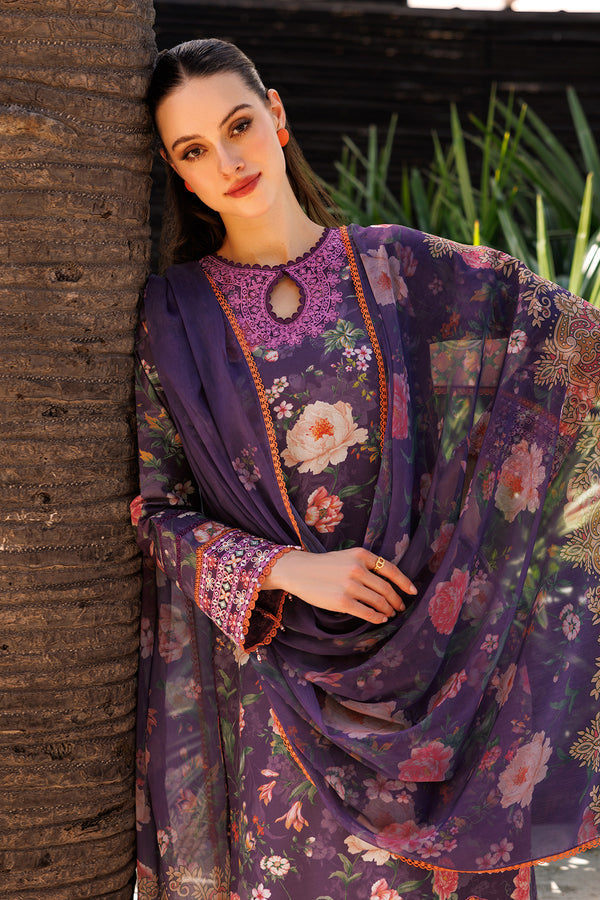 Farasha | Printed Essentials | Majestic Purple XL Plum Lawn