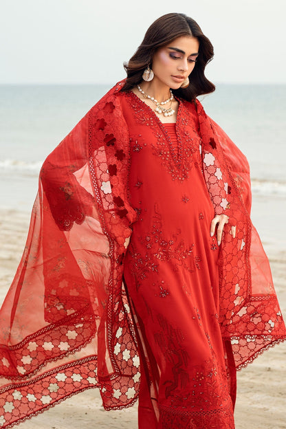 Nureh | Khuwab Luxury Lawn | NE-147 XL Red Lawn