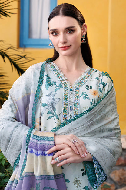 Farasha | Printed Essentials | Aqua Sparkle M Mint Lawn