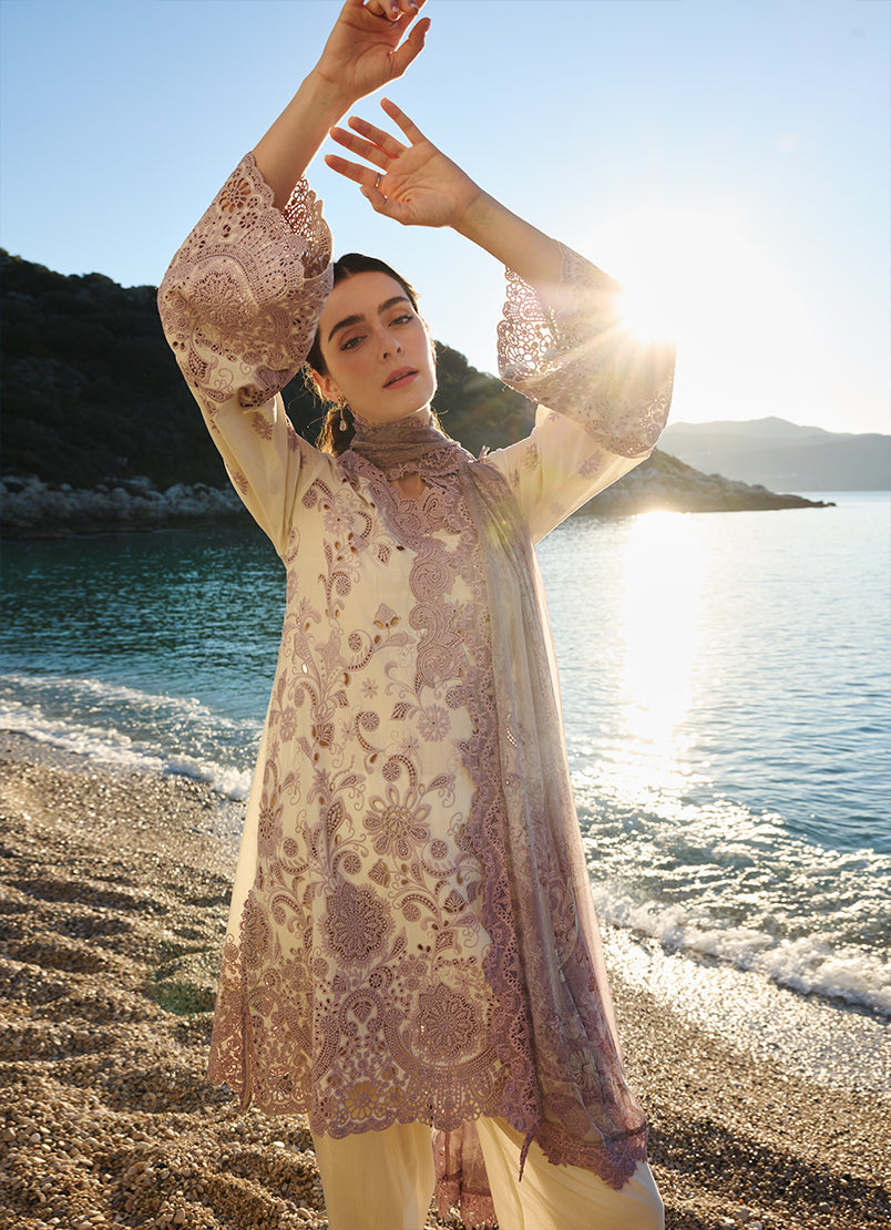 Image | Lawnkari 25 | Rania L Beige Cotton Lawn