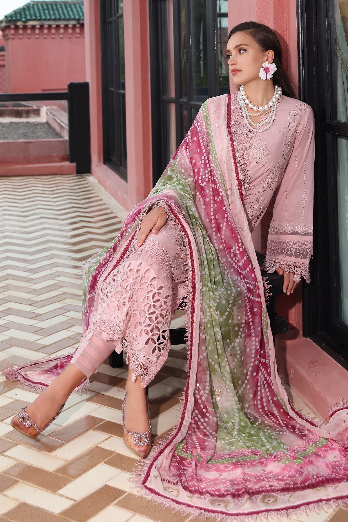 Nureh | Bazaar Lawn 25 | NE-106 Custom Size Light Pink Lawn