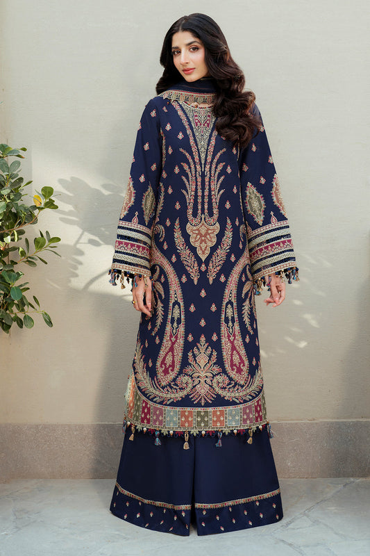 Jazmin | Shahkaar Luxury Lawn 25 | SL25-D8 XS Navy Blue Lawn