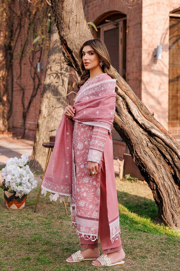 Farasha | Dastoor Embroidered Lawn SS24 | PEARL MIST - Pakistani Designer Dress - by Farasha | Type: Luxury - 100% Original at Saira Sultan