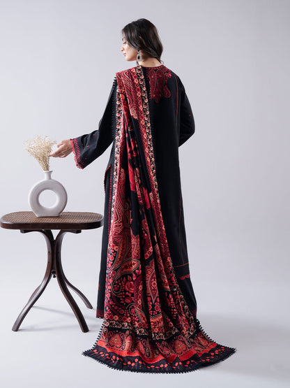 Faiza Faisal | Winter Edit 2024 | ZAREEN S Black Slub Khaddar