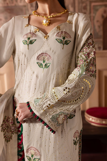 Nureh | Nur Mahal Formals | NE-139 S Ivory Silk