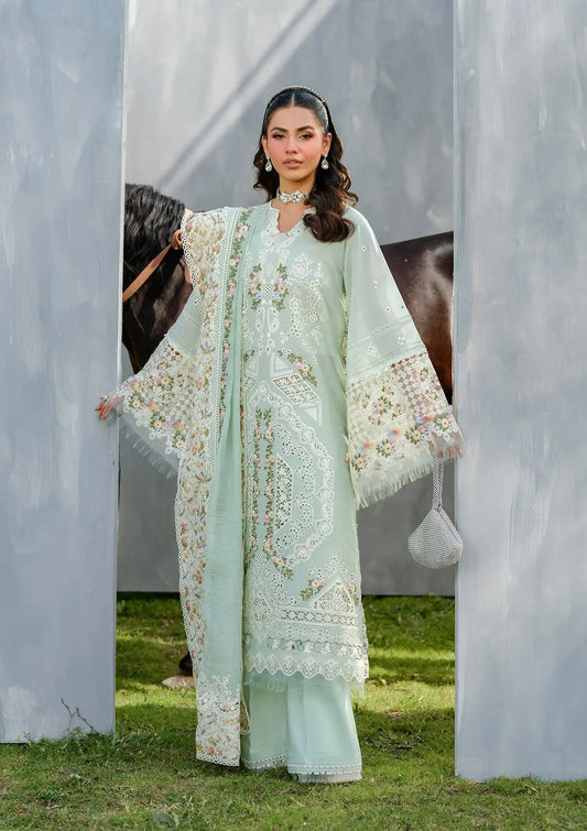 Elaf Premium | Luxury Lawn 25 | ELH-4B FROSTEL XS Mint Lawn