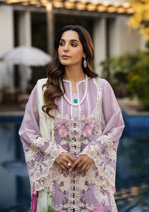 Kahf Premium | Luxury Lawn 25 | KLR-11 Bloom M Lilac Lawn