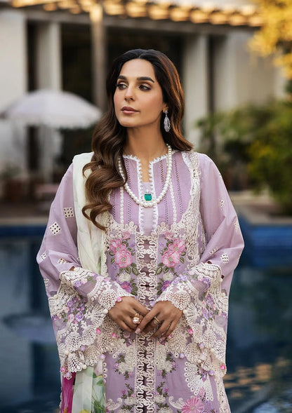 Kahf Premium | Luxury Lawn 25 | KLR-11 Bloom M Lilac Lawn