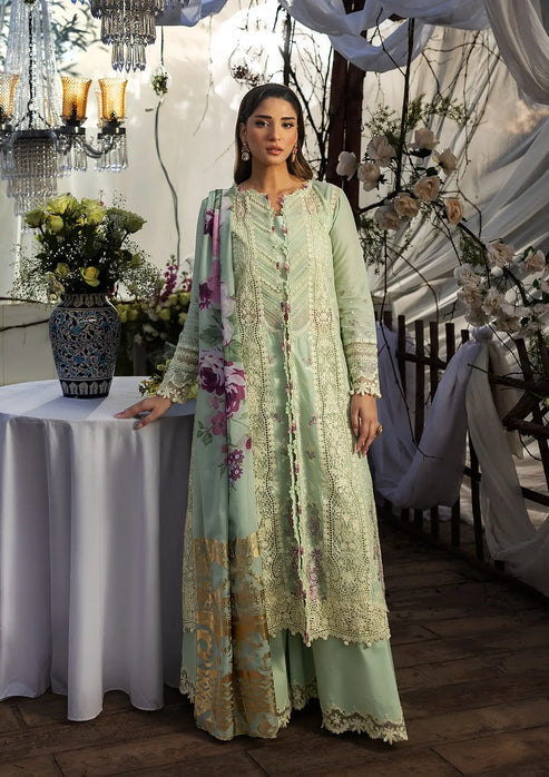 Kahf Premium | Luxury Lawn 25 | KLR-05 Nora XS Mint Green Lawn