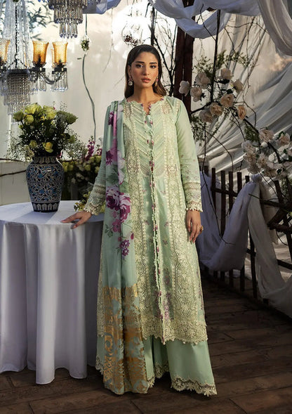 Kahf Premium | Luxury Lawn 25 | KLR-05 Nora XS Mint Green Lawn