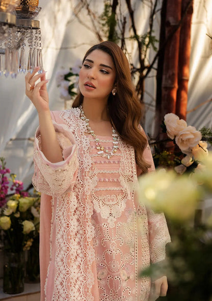 Kahf Premium | Luxury Lawn 25 | KLR-2A Olivia M Pink Lawn
