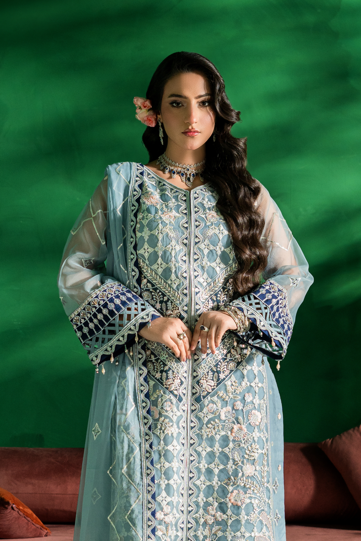 Zebtan | Farmaish Formals | FC-10 XL Light Blue Chiffon