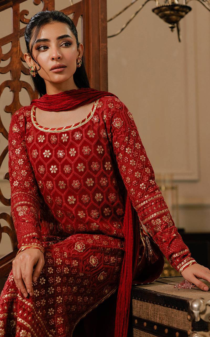 Threads and Motifs | Formal Dresses 25 | Embroidered Shirt With Gharara And Dupatta
