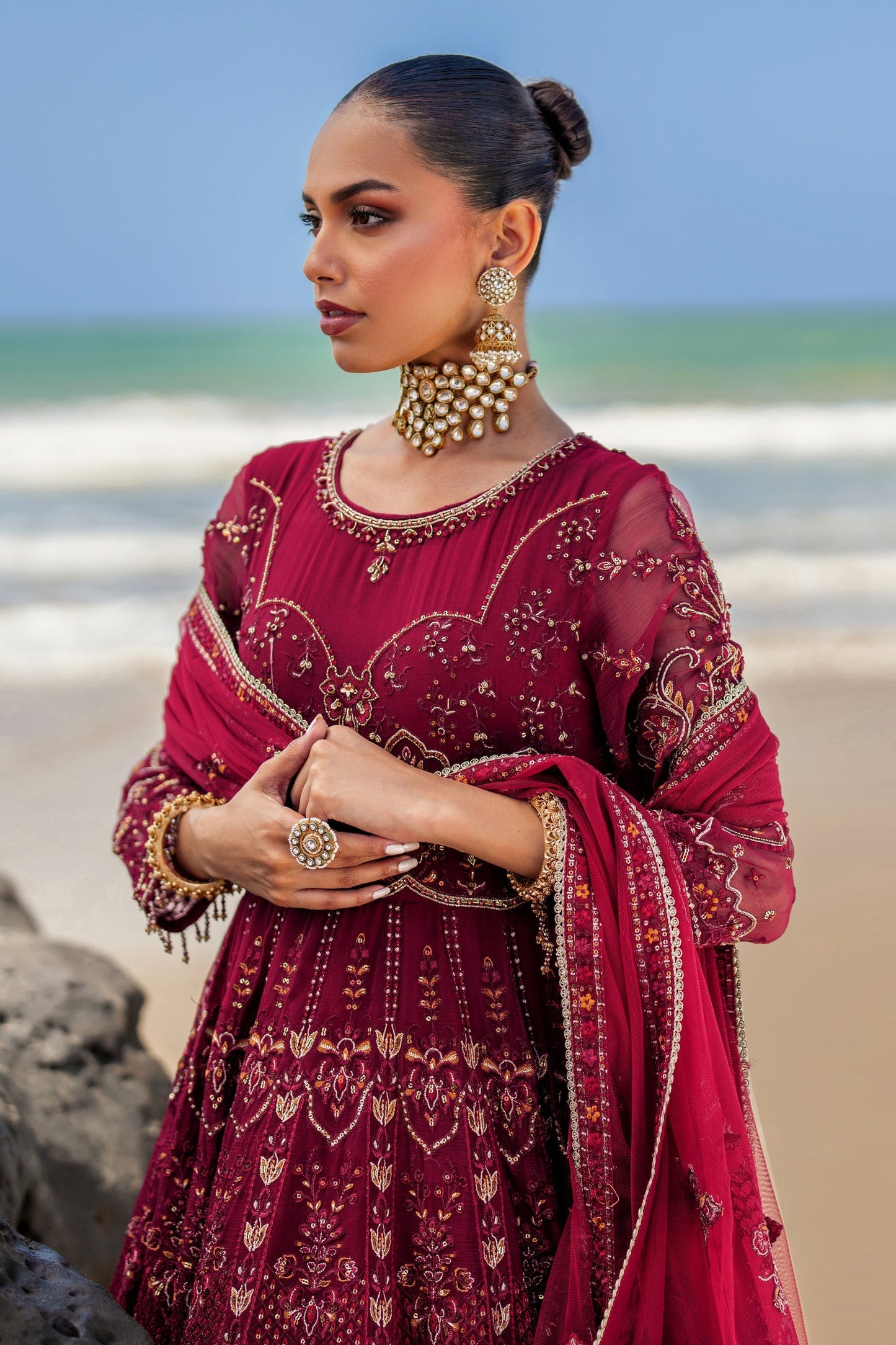 Naqshi | Sahil Kinaray | ZURIAL M Wine Berry Crinkle