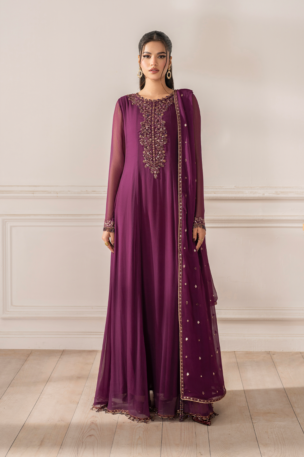 Iznik I Festive Formal I UE-480 Embroidered Chiffon - Pakistani Designer Dress - by Iznik - Type : Ladies Clothes - 100% Original at Saira Sultan