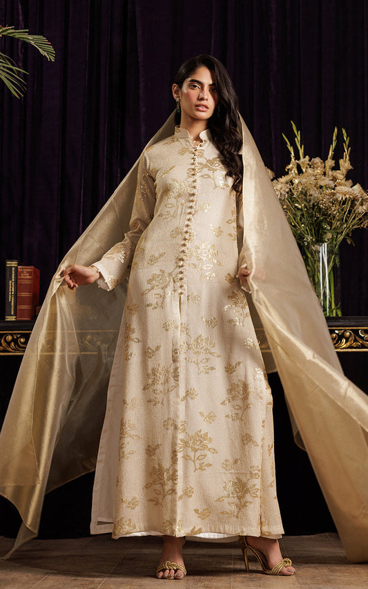 Threads and Motifs | Formal Dresses 25 | Chiffon Embroidered Jacket with Embroidered Trouser - Pakistani Designer Dress - by Threads and Motifs - Type : Ladies Clothes - 100% Original at Saira Sultan