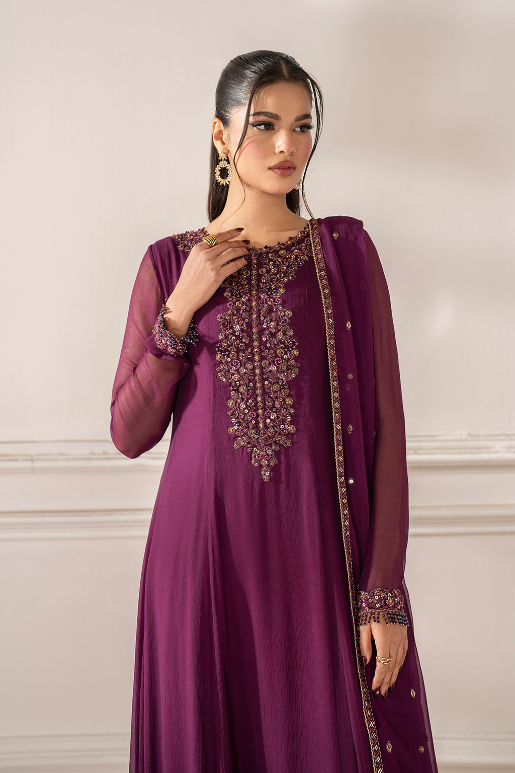 Iznik I Festive Formal I UE-480 Embroidered Chiffon - Pakistani Designer Dress - by Iznik - Type : Ladies Clothes - 100% Original at Saira Sultan
