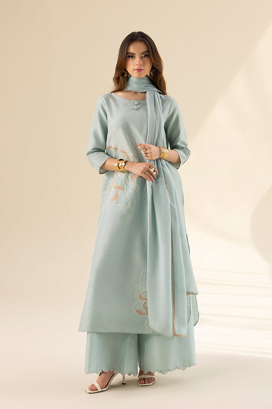 Erum Khan | Lillia Summer Edit | Aqua Breeze XS Ice Blue Tassle Silk