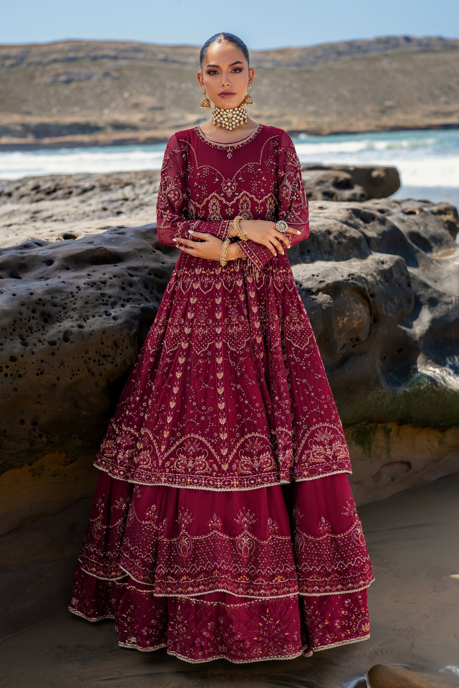 Naqshi | Sahil Kinaray | ZURIAL XS Wine Berry Crinkle