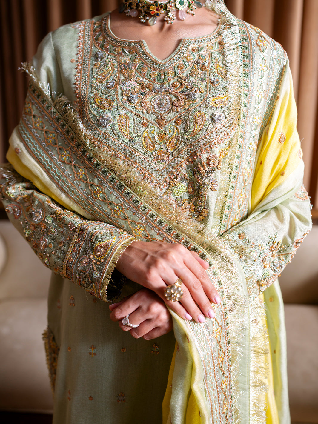 Faiza Faisal | Rema Wedding Formals 24 | Sehr L Mint Green Cotton Net
