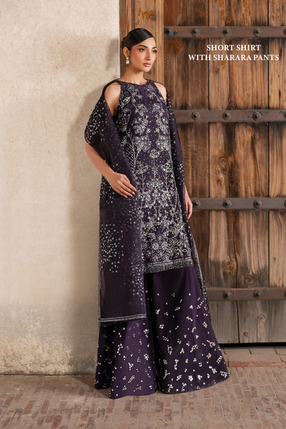 Iznik | Luxury Chiffon | ILC-06 XS Dark Purple Organza