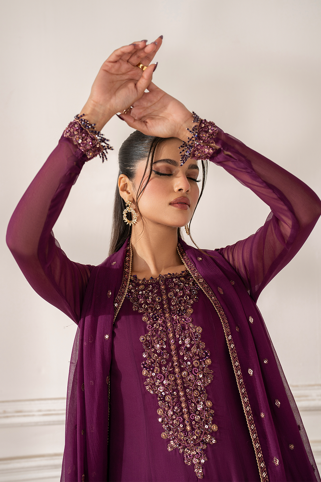 Iznik I Festive Formal I UE-480 Embroidered Chiffon - Pakistani Designer Dress - by Iznik - Type : Ladies Clothes - 100% Original at Saira Sultan