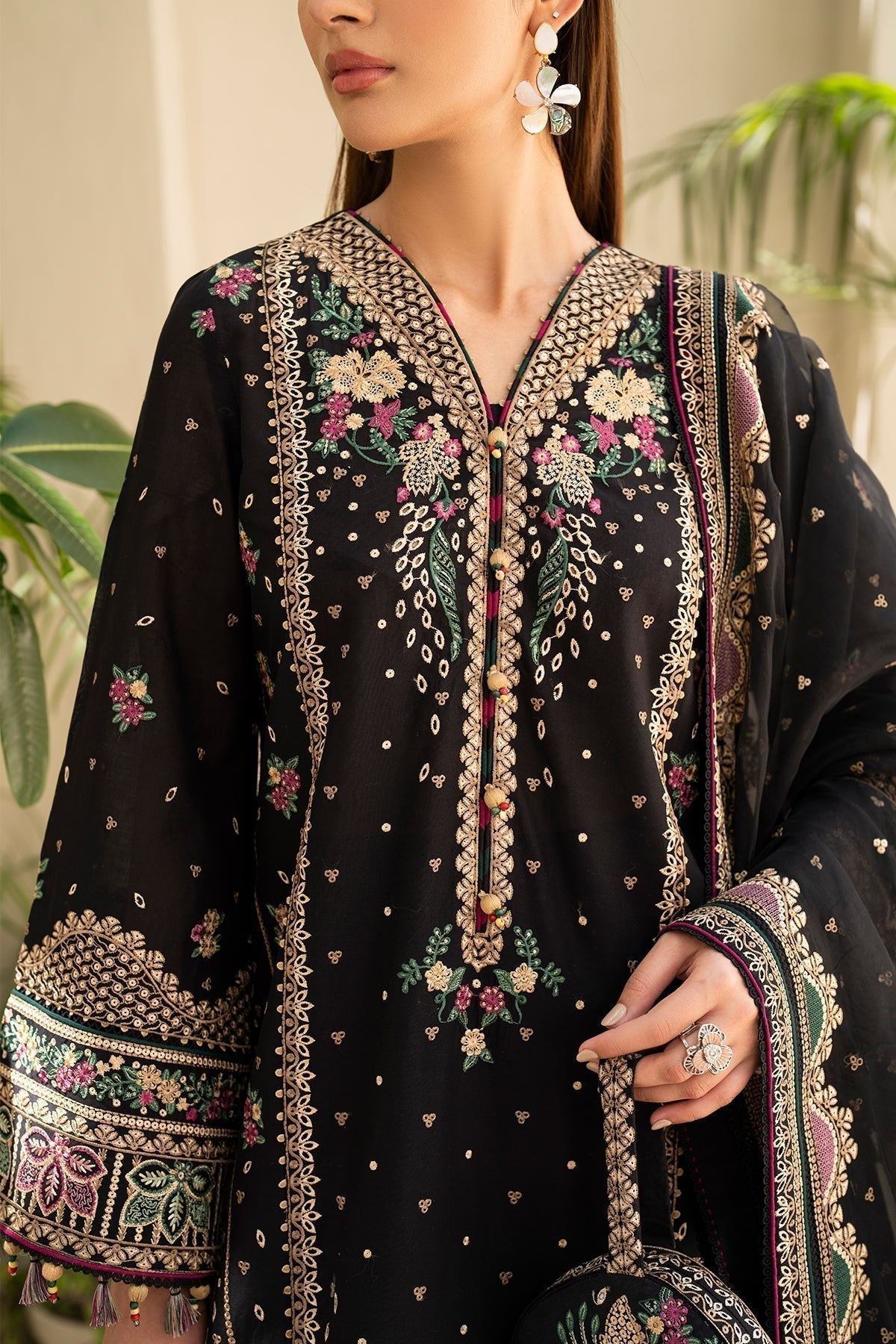 Jazmin | Irish Lawn SS 24 | D4 - Pakistani Designer Dress - by Jazmin | Type: Luxury - 100% Original at Saira Sultan