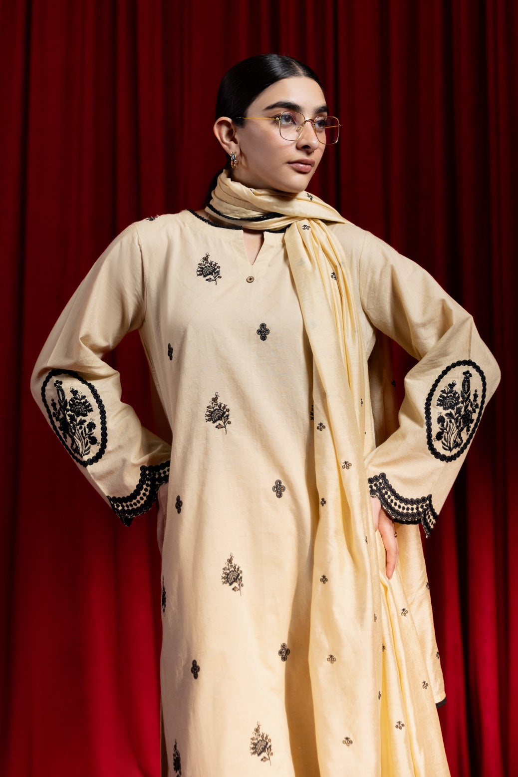 Bonanza Satrangi | Beige Jacquard 3 Piece (6S24C3P293) 10 Beige