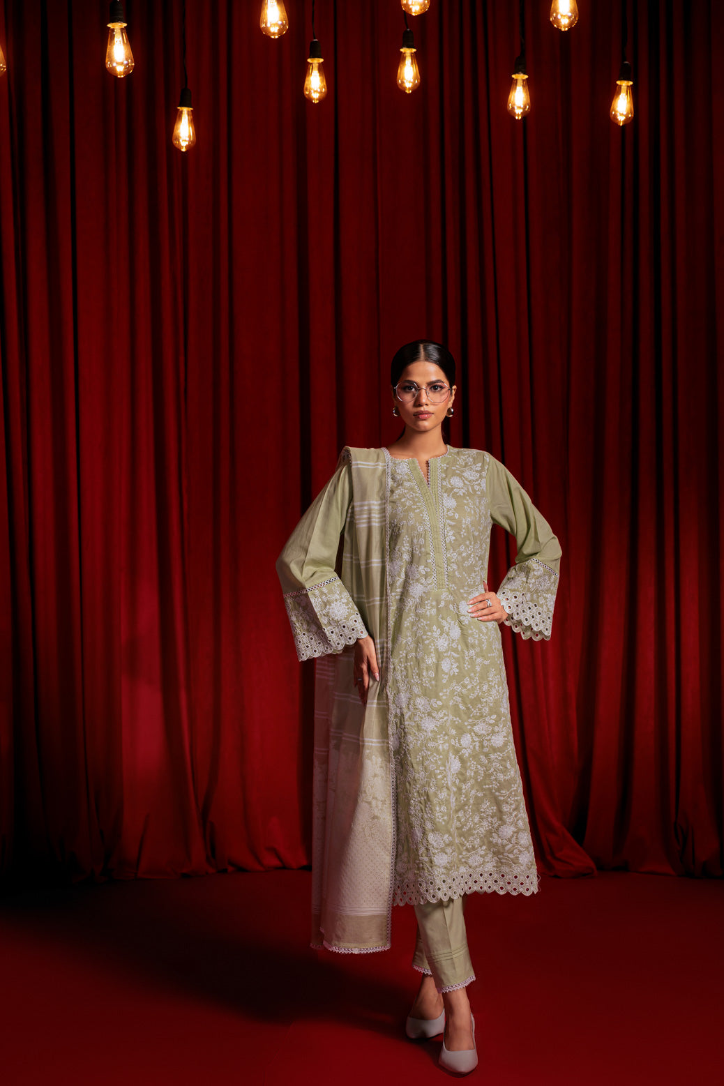 Bonanza Satrangi | White Cambric 3 Piece (6S24K3P044) 12 White