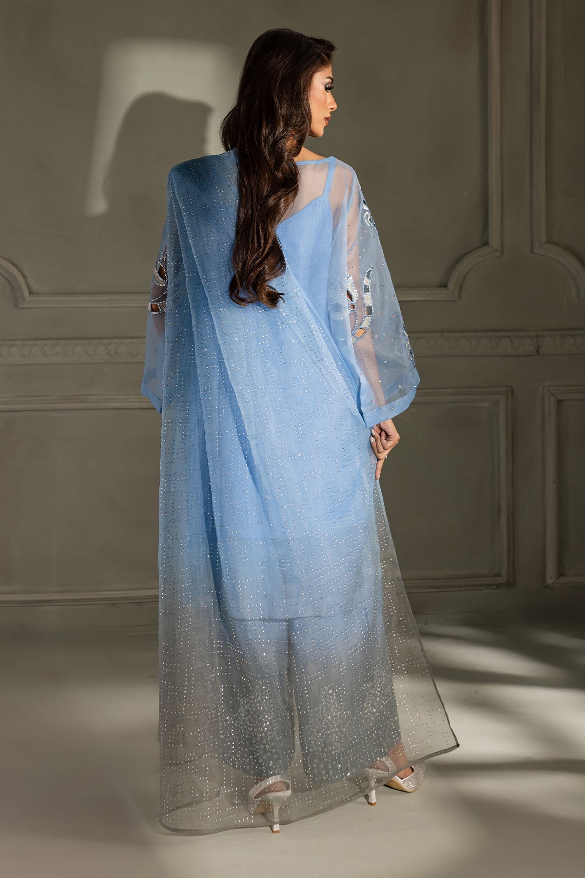 Nureh | Tiny Twinkles | Cosmic Glow TW-11 S Denium Blue Organza
