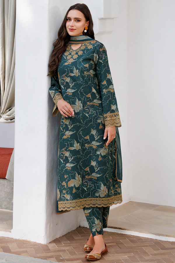 Farasha | Printed Essentials | Teal Bell XL Zinc Lawn