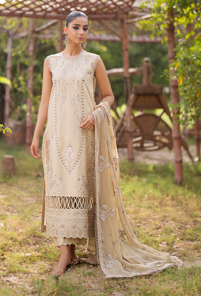 Humdum | Selin Lawn 25 |Selin - D08 XS Beige Lawn
