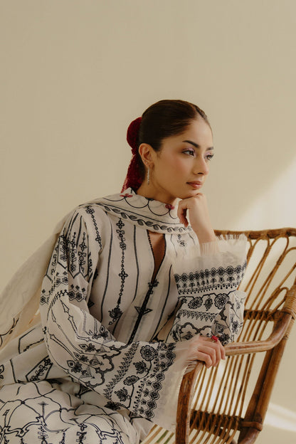Zara Shahjahan | Coco Lawn 25 | Iris-2B XL Ivory Lawn