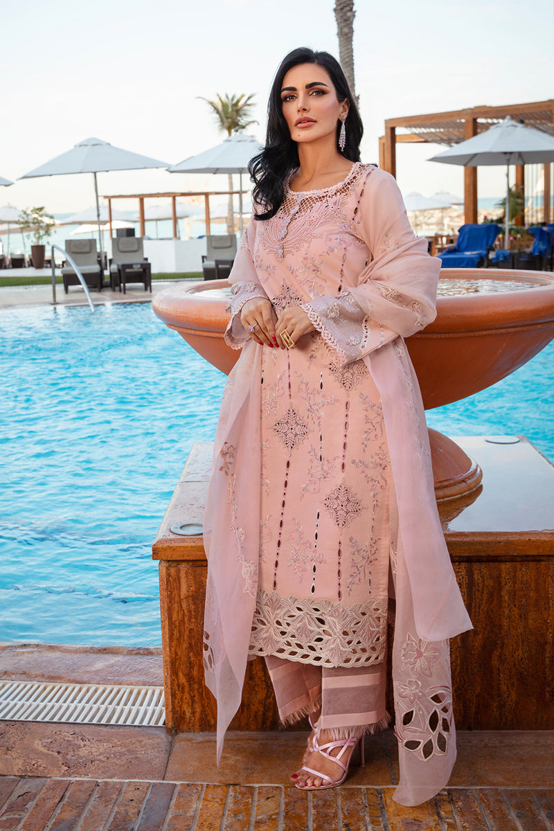 Rangrasiya | Premium Summer Lawn 25 | Amani S Nude Pink Lawn