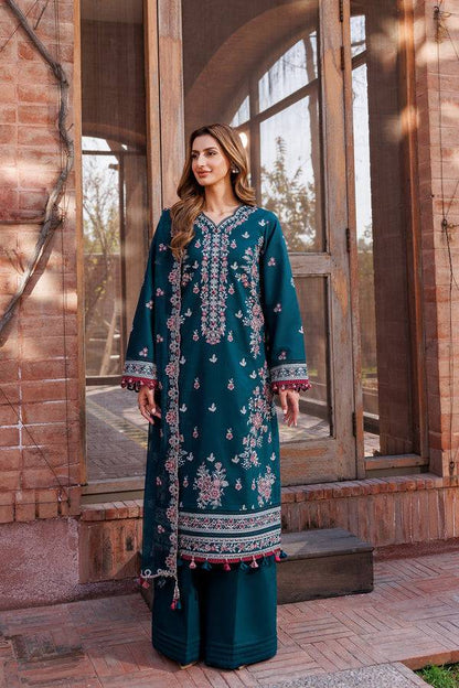 Farasha | Dastoor Embroidered Lawn SS24 | EMERALD CHARM - Pakistani Designer Dress - by Farasha | Type: Luxury - 100% Original at Saira Sultan
