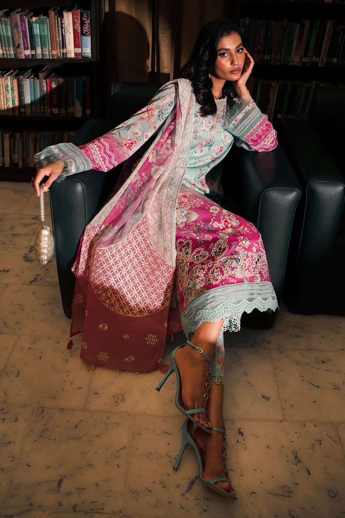 Nureh | Glam Girl Lawn | GL-16 XL Sky Blue Lawn