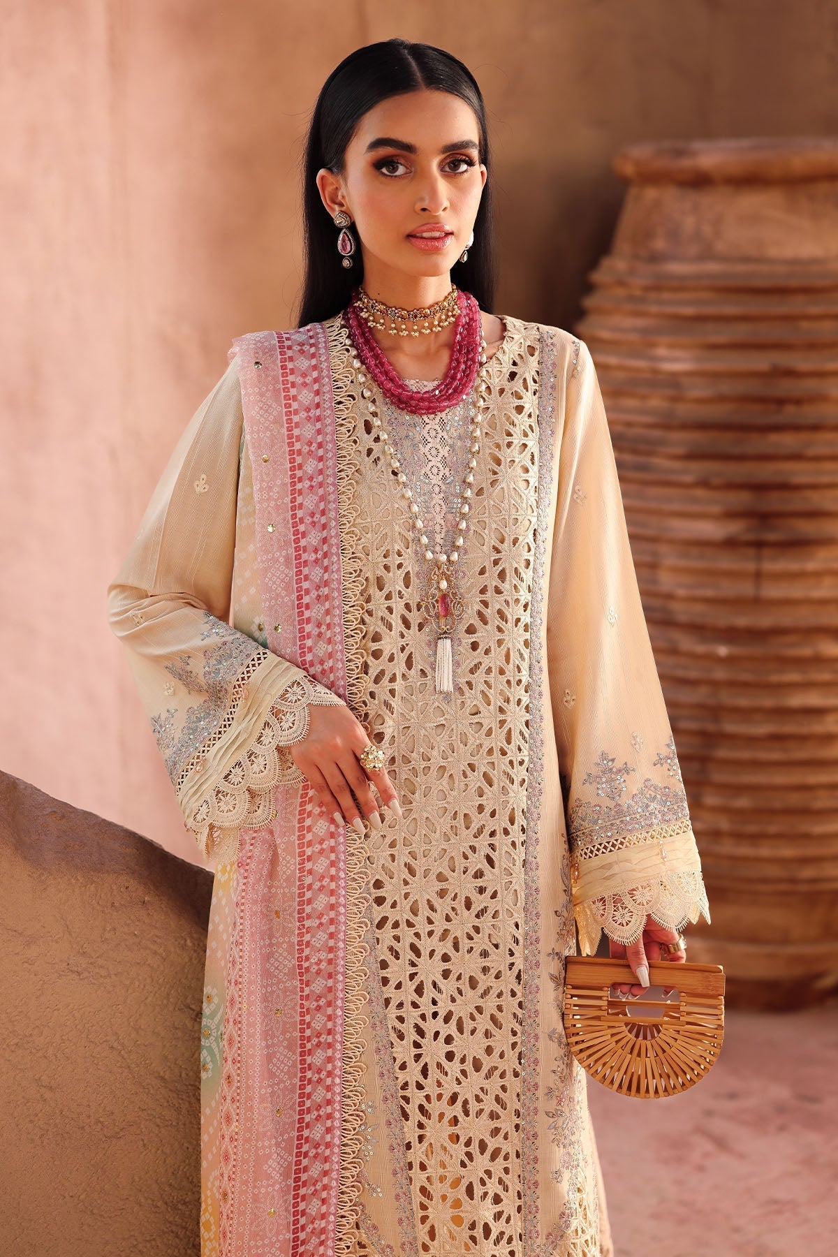 Nureh | Bazaar Lawn | NE-159 L Beige Lawn