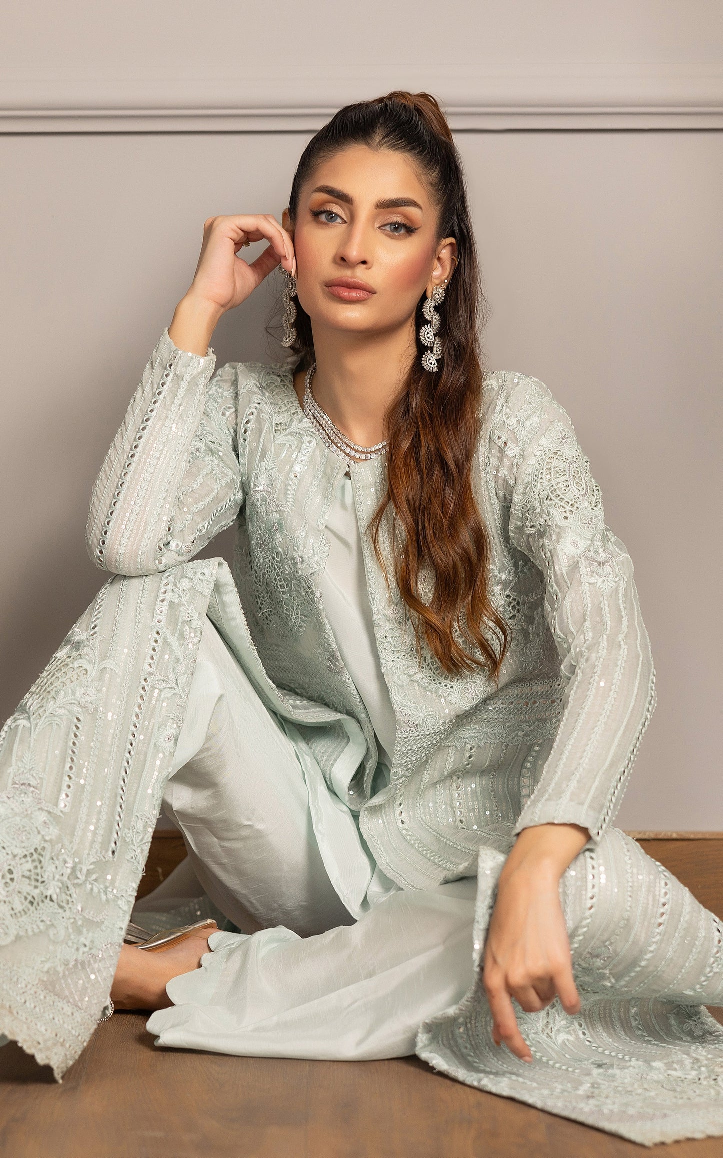 Threads and Motifs | Formal Dresses 25 | Organza Embroidered Jacket With Inner