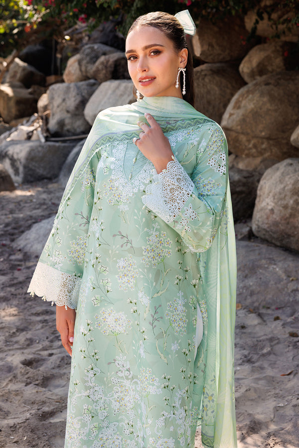 Farasha | Printed Essentials | Tulip Glow L Mint Green Lawn