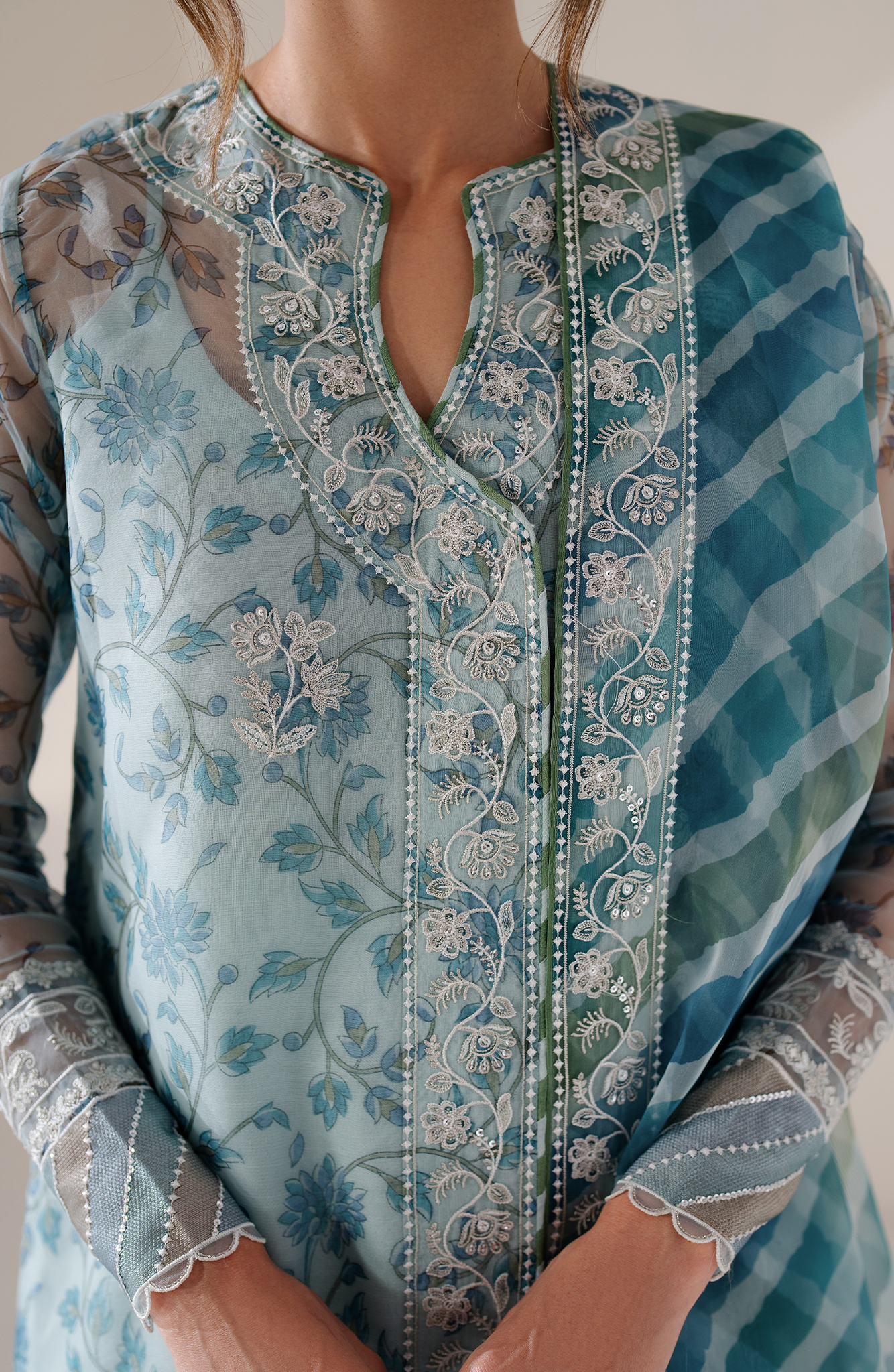 Seran | Eid Luxe Pret 25 | KEVA M Blue Raw Silk