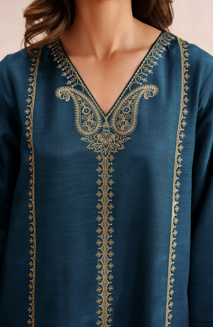 Seran | Eid Luxe Pret 25 | AURIC M Zinc Raw Silk